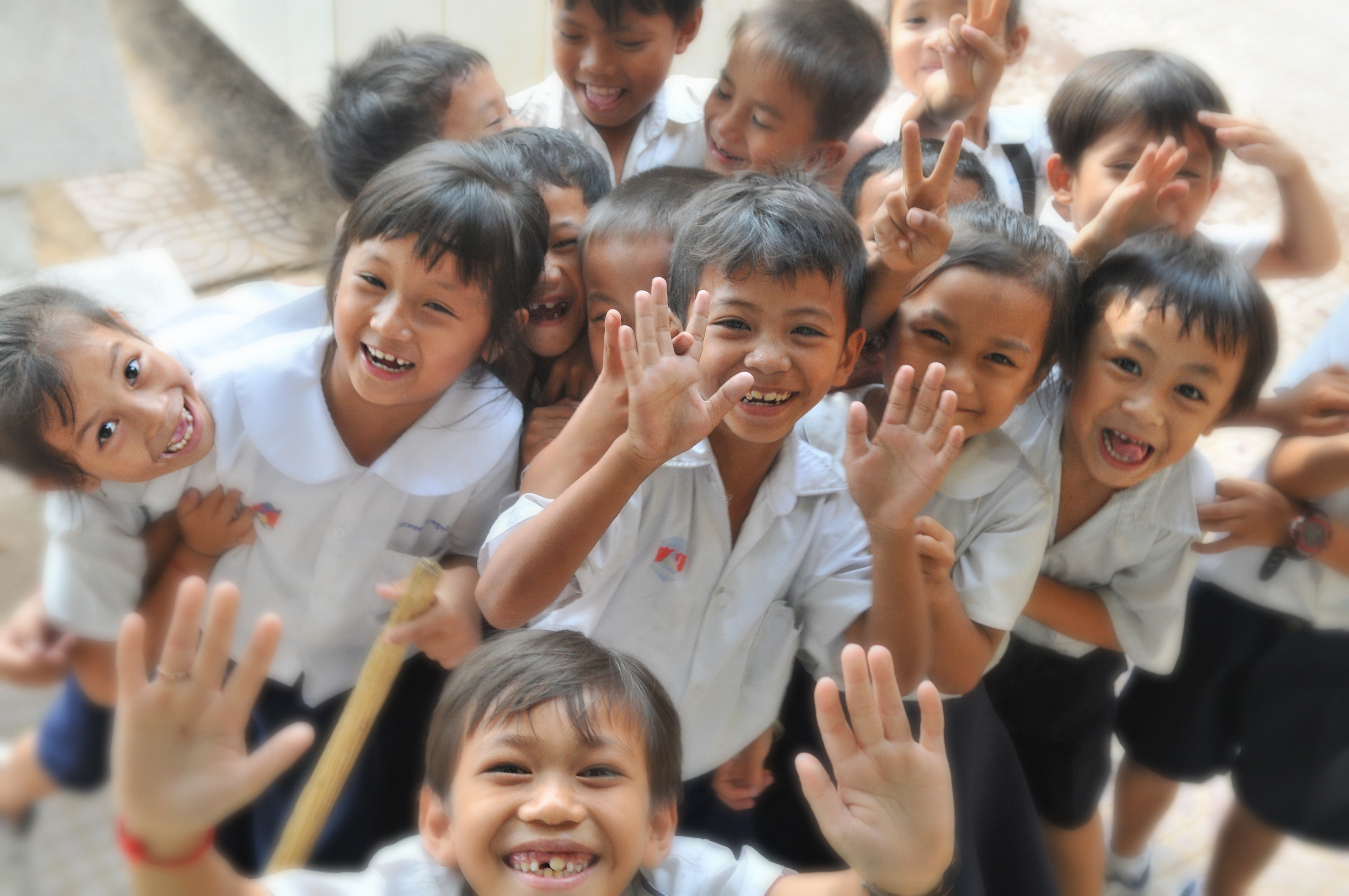 happy kids in a classroom